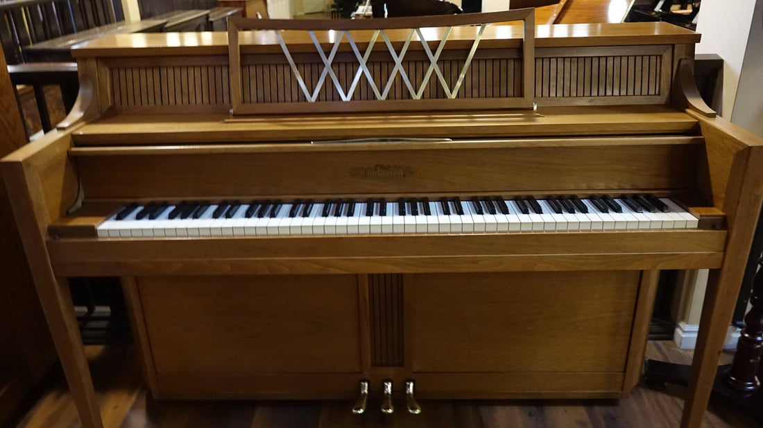 Piano Restoration Blog - Refurbished Chickering Console Piano - (Brigham is a little excited about this one!)