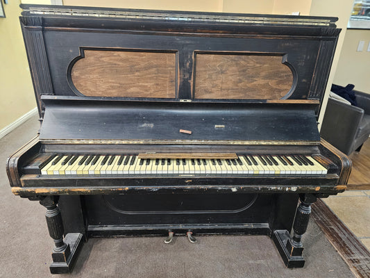 AVAILABLE TO RESTORE: CALL FOR CUSTOM PRICING - 1893 Steinway 54" Black Upright Piano