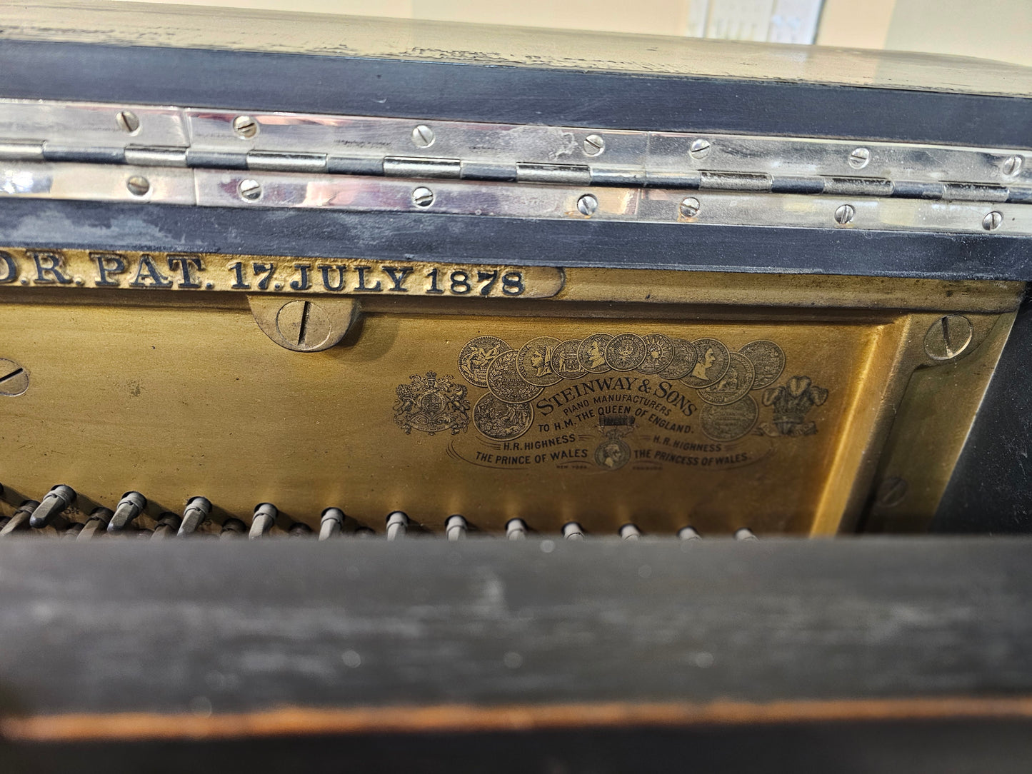 AVAILABLE TO RESTORE: CALL FOR CUSTOM PRICING - 1893 Steinway 54" Black Upright Piano