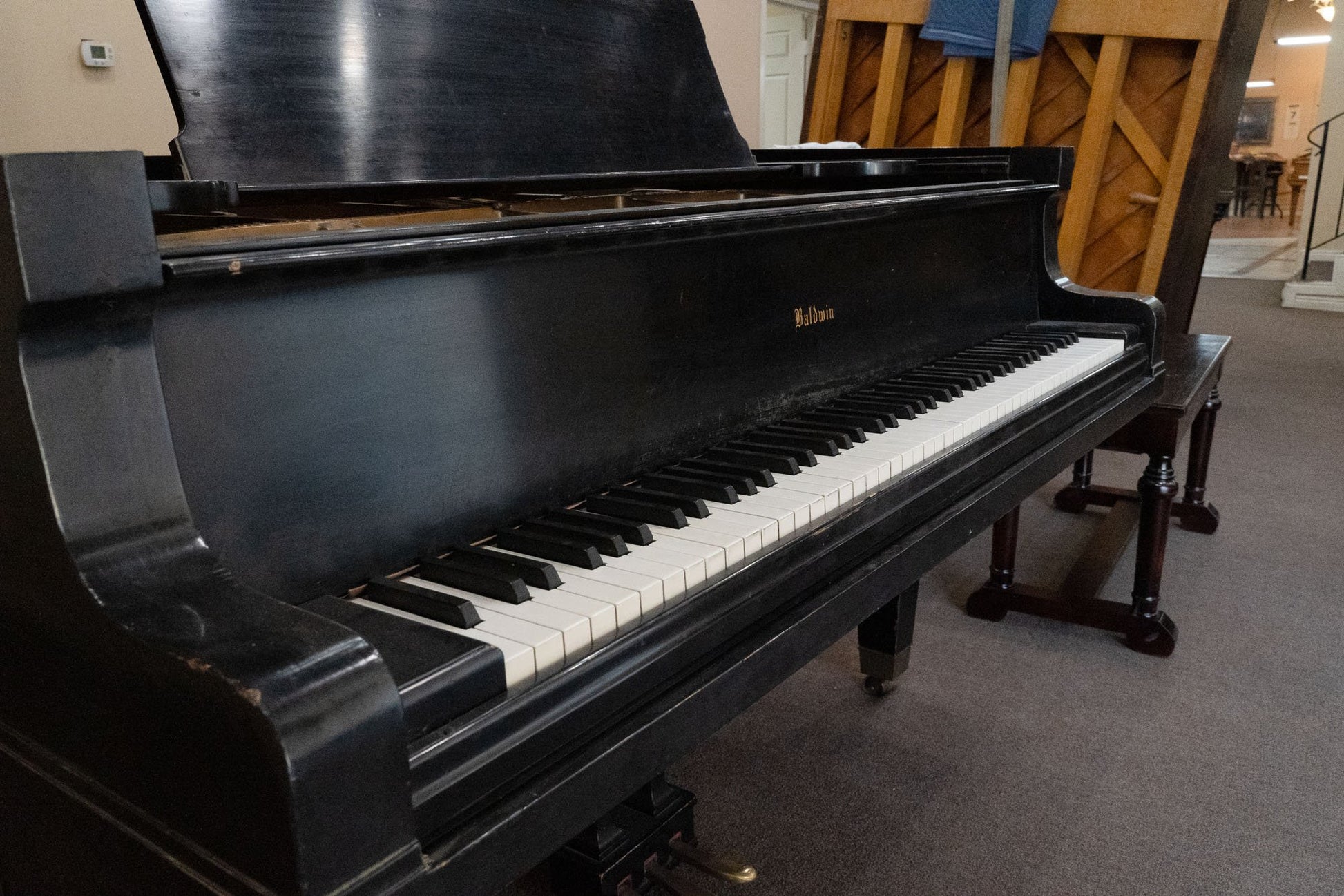 Image 28 of 1934 Baldwin 9' Concert Grand Black with QRS Self Playing System