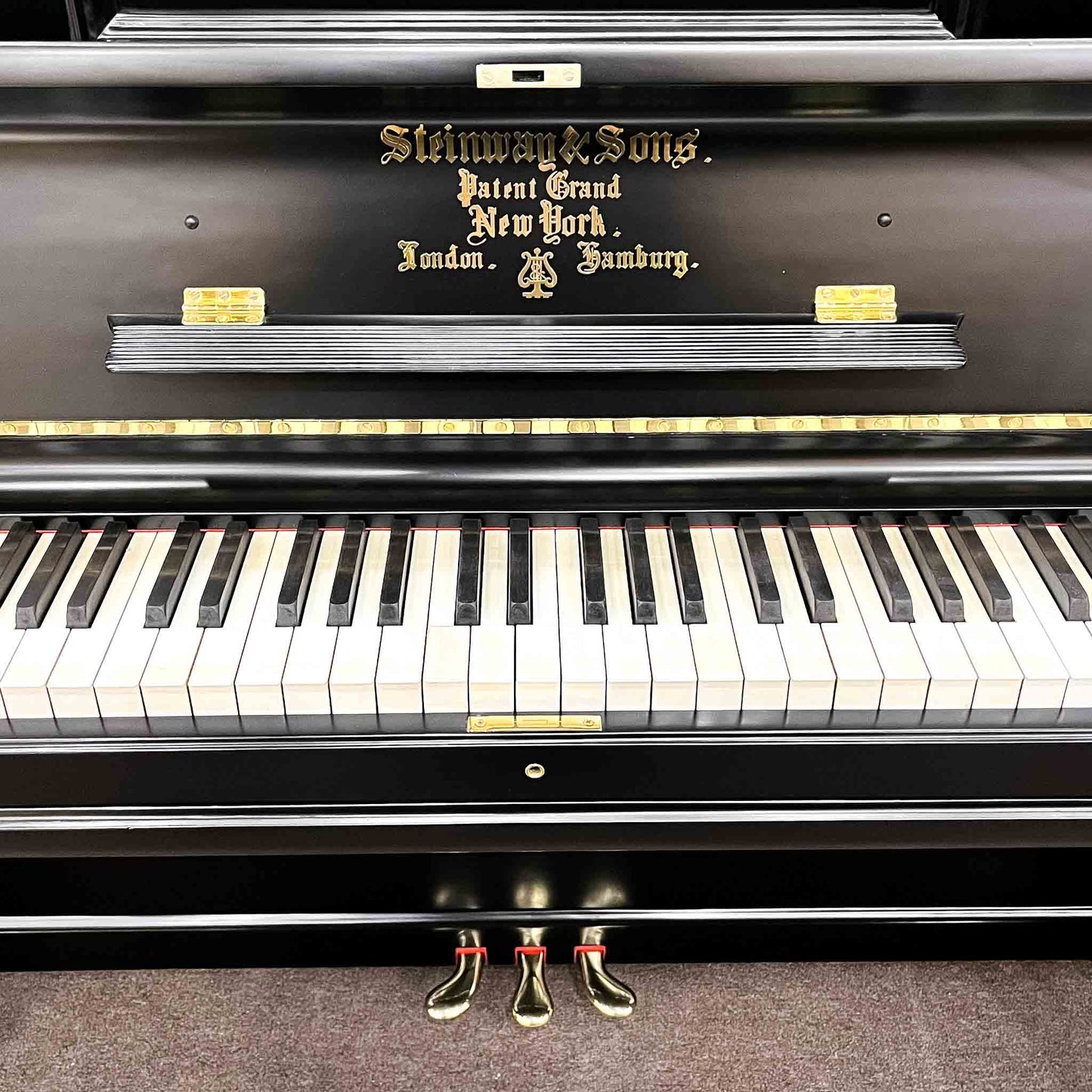 SOLD 1887 Steinway 52" Black Commissioned Upright Piano