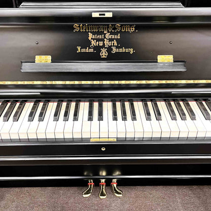 SOLD 1887 Steinway 52" Black Commissioned Upright Piano