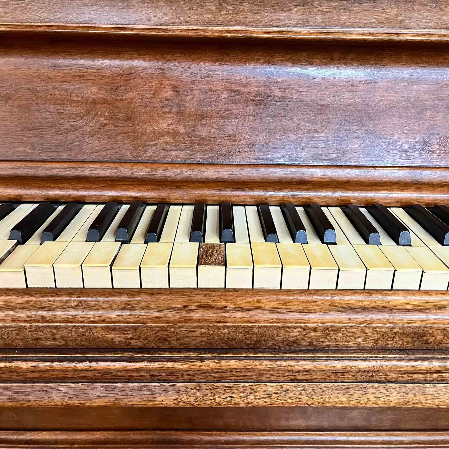 CURRENT SHOP WORK - 1885 Schimmel & Nelson 74" Wood Finish Commissioned Upright Verti-Grand Piano