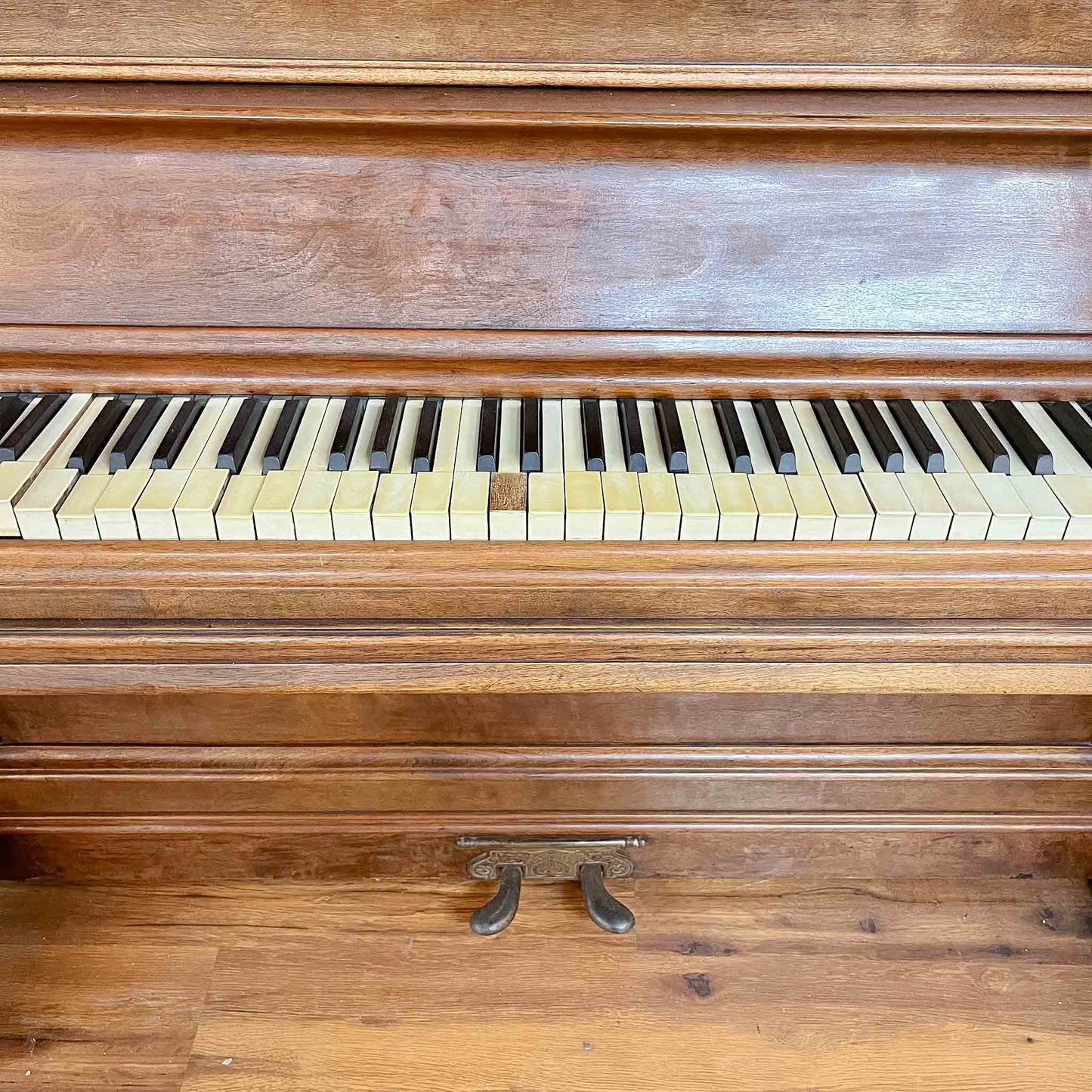 CURRENT SHOP WORK - 1885 Schimmel & Nelson 74" Wood Finish Commissioned Upright Verti-Grand Piano