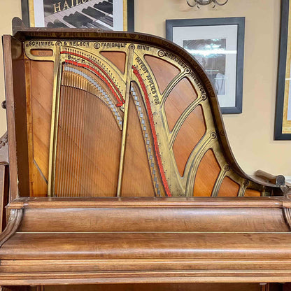 CURRENT SHOP WORK - 1885 Schimmel & Nelson 74" Wood Finish Commissioned Upright Verti-Grand Piano