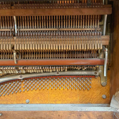 CURRENT SHOP WORK - 1885 Schimmel & Nelson 74" Wood Finish Commissioned Upright Verti-Grand Piano