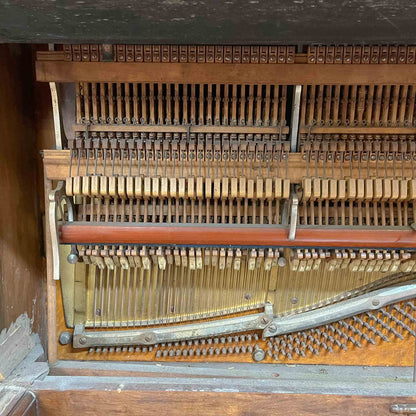 CURRENT SHOP WORK - 1885 Schimmel & Nelson 74" Wood Finish Commissioned Upright Verti-Grand Piano