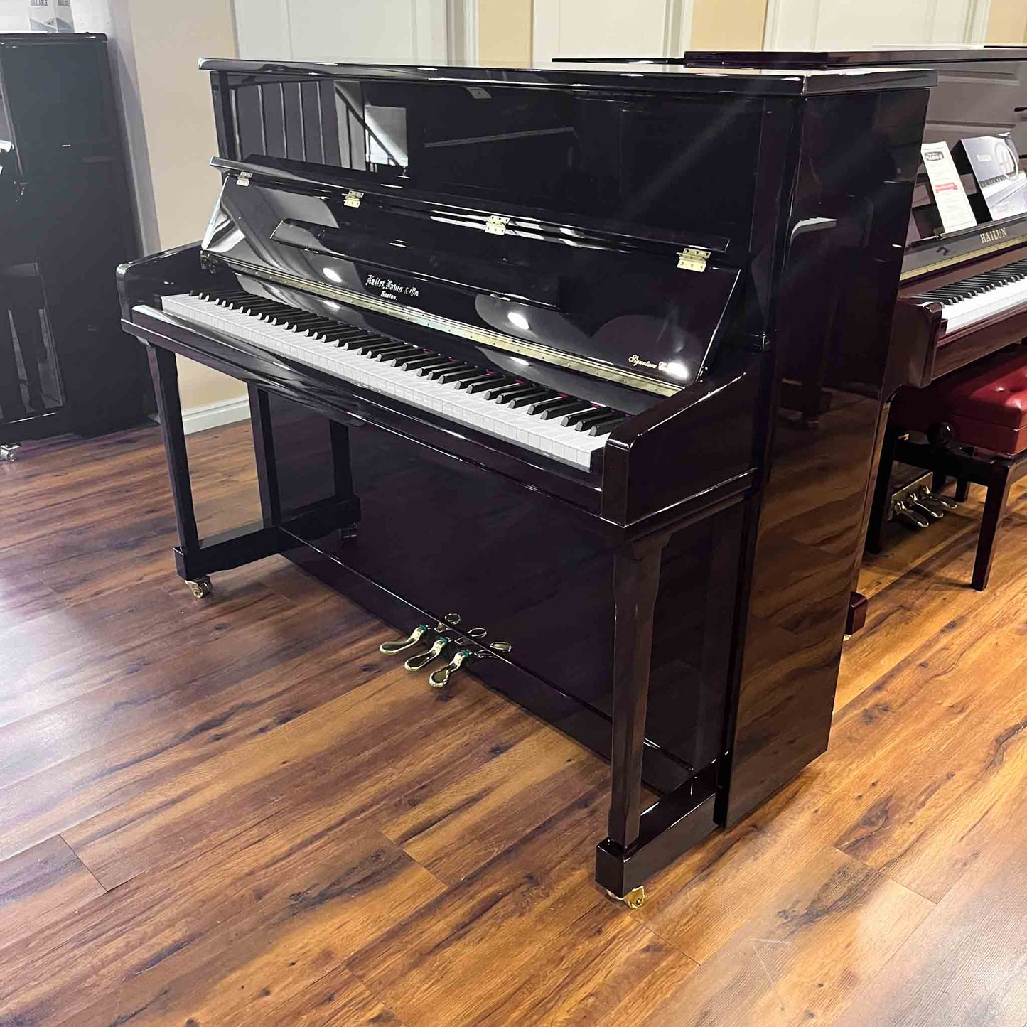 SOLD Hallet Davis 121 48" Polished Dark Walnut Upright Piano