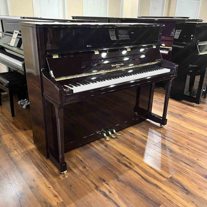 SOLD Hallet Davis 121 48" Polished Dark Walnut Upright Piano