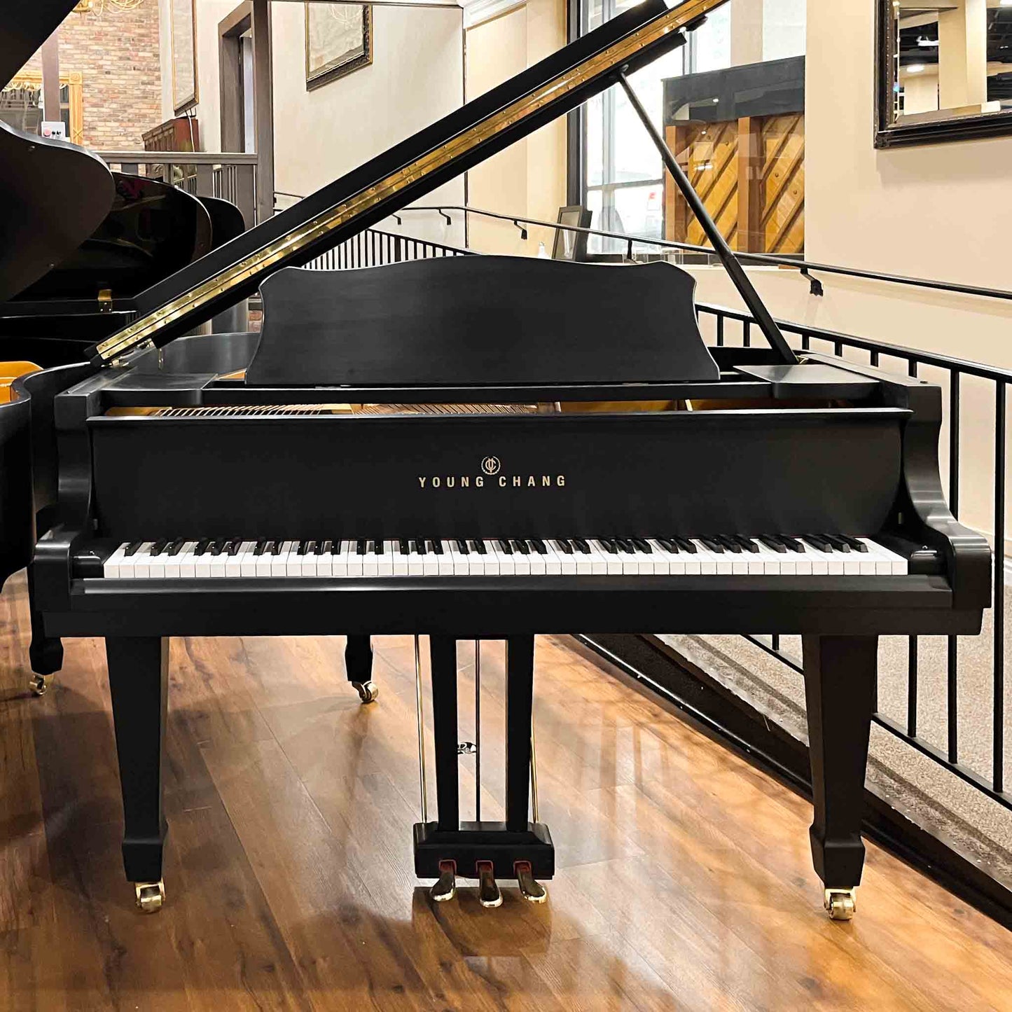 1993 Young Chang G-150 4'11" Satin Black Baby Grand Piano with QRS Self Playing System