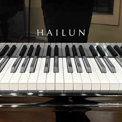 SOLD Hailun 178 5'10" Custom Nickel Trim Polished Black Grand Piano with Self Playing QRS System