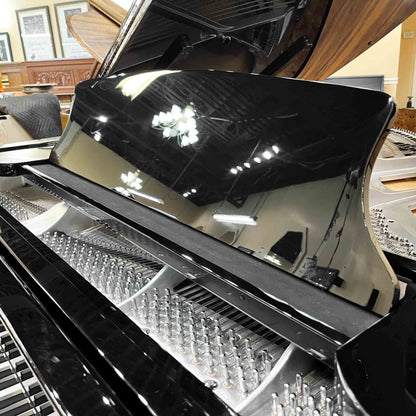 SOLD Hailun 178 5'10" Custom Nickel Trim Polished Black Grand Piano with Self Playing QRS System