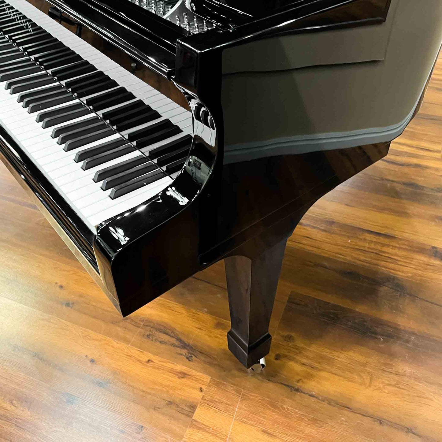 SOLD Hailun 178 5'10" Custom Nickel Trim Polished Black Grand Piano with Self Playing QRS System