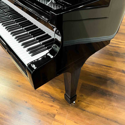 SOLD Hailun 178 5'10" Custom Nickel Trim Polished Black Grand Piano with Self Playing QRS System