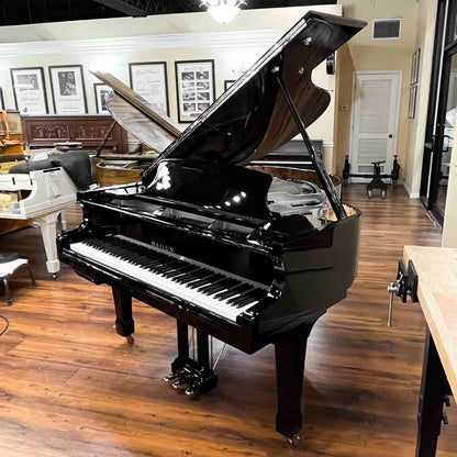 SOLD Hailun 178 5'10" Custom Nickel Trim Polished Black Grand Piano with Self Playing QRS System