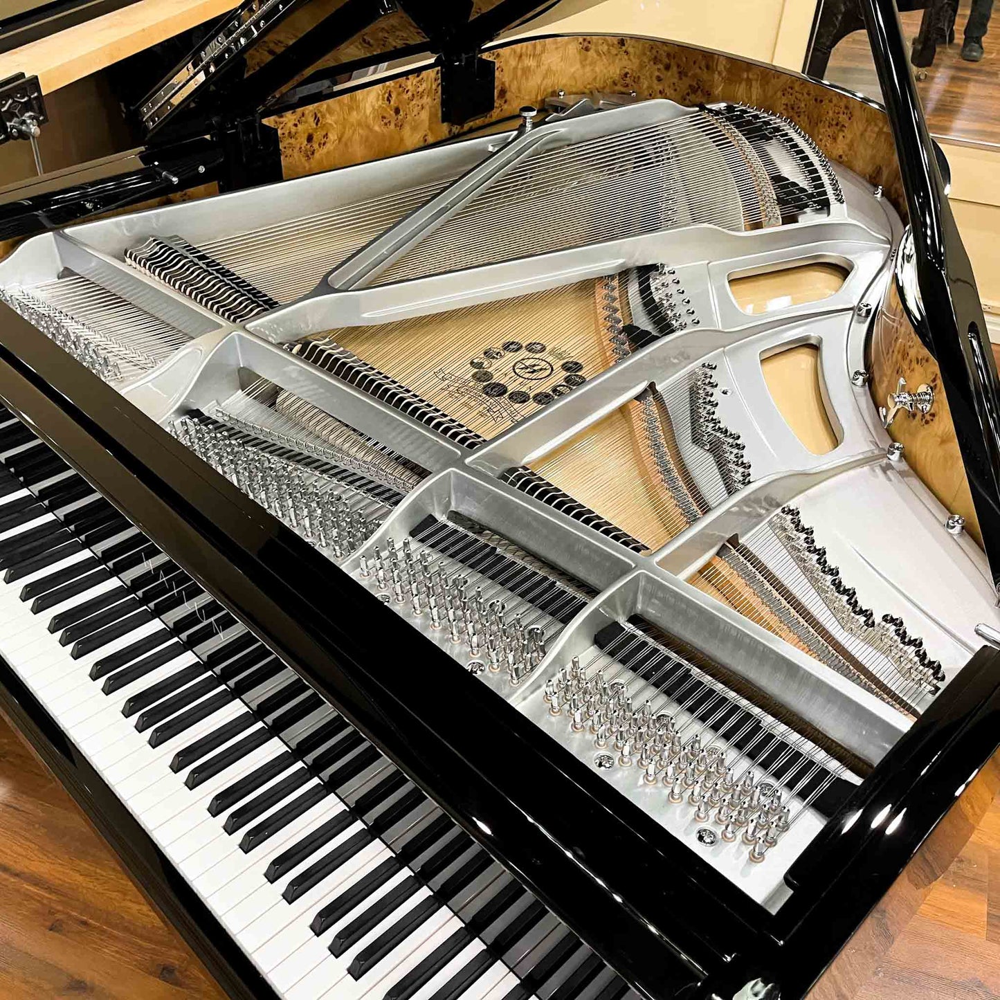 SOLD Hailun 178 5'10" Custom Nickel Trim Polished Black Grand Piano with Self Playing QRS System