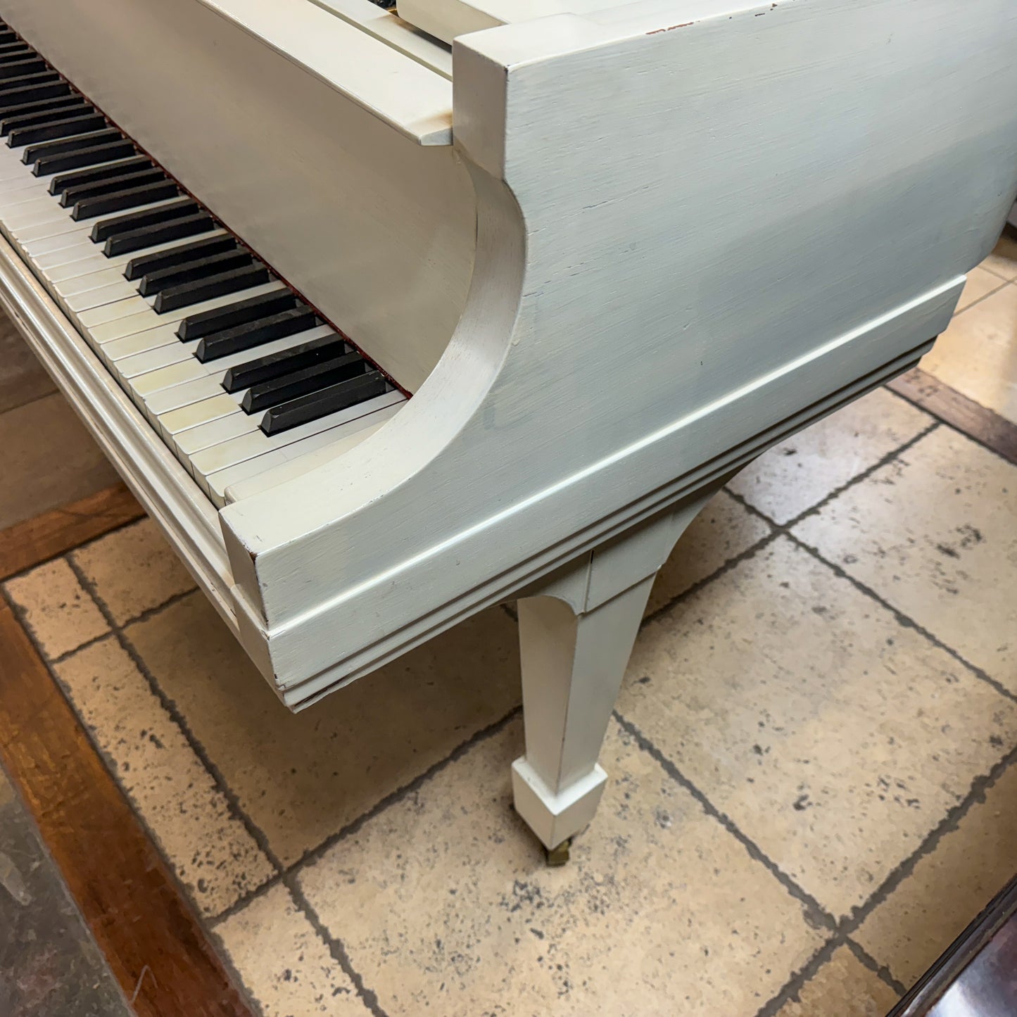 CURRENT SHOP WORK - 1929 Kurtzmann White Finish Commissioned Grand Piano with Self-Playing QRS System