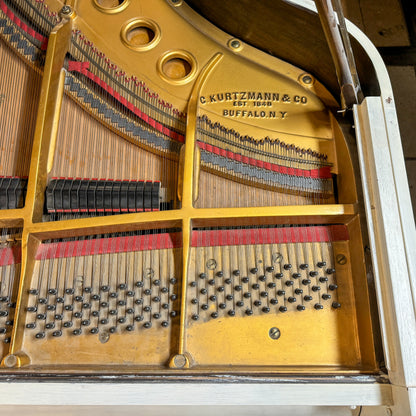 CURRENT SHOP WORK - 1929 Kurtzmann White Finish Commissioned Grand Piano with Self-Playing QRS System