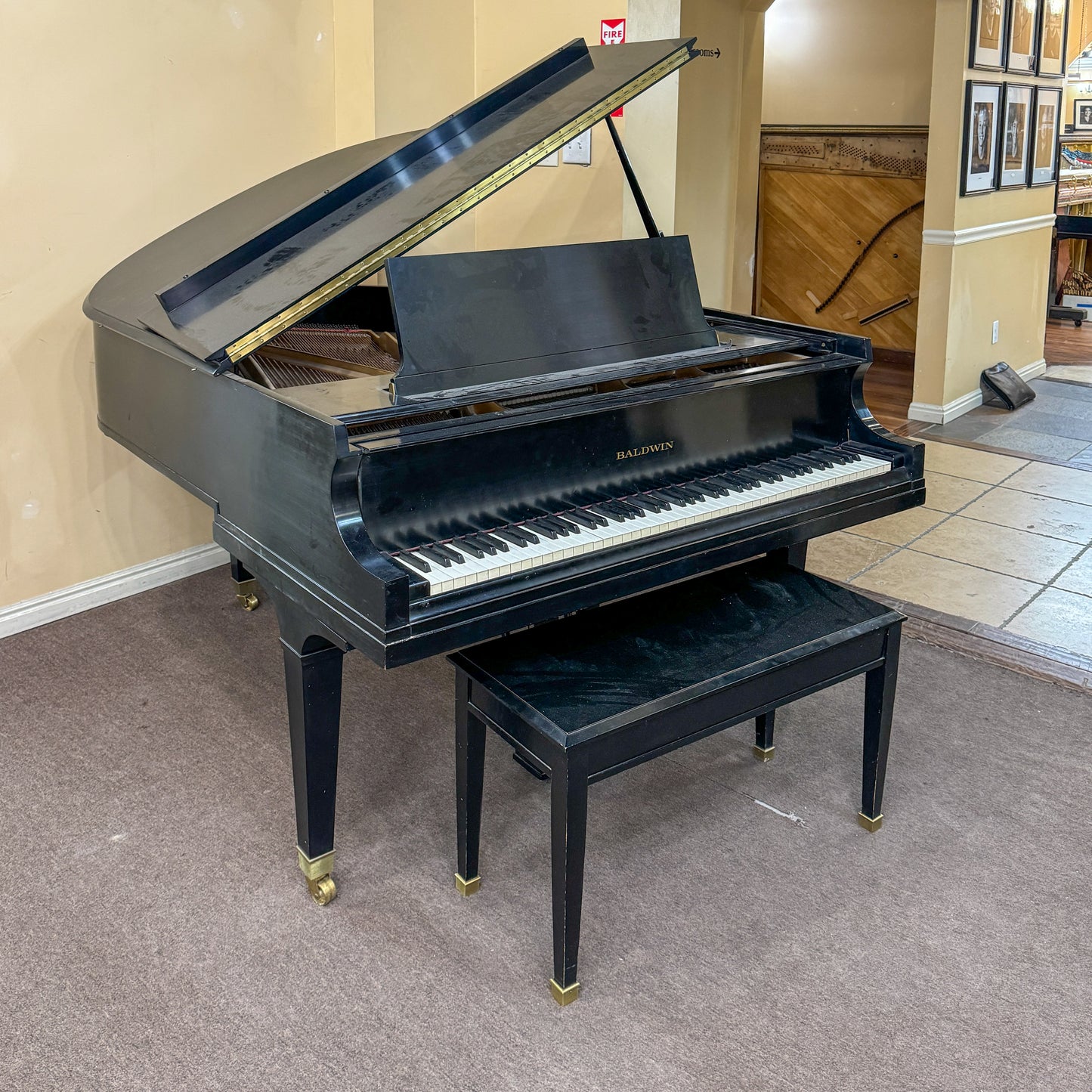 SOLD 1975 Baldwin R 5'8" Satin Black Grand Piano