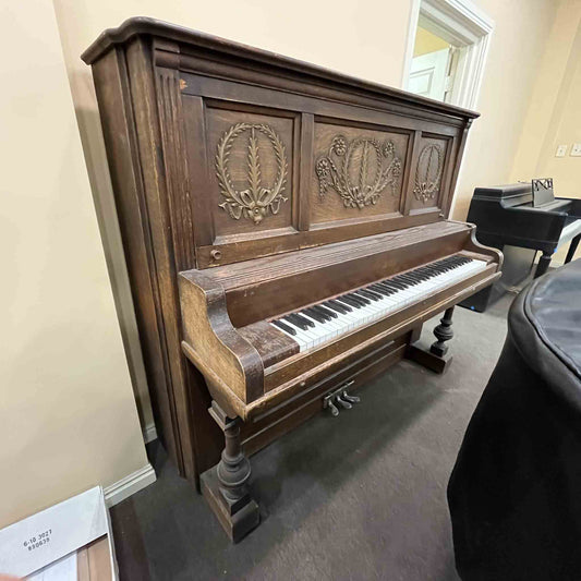 CURRENT SHOP WORK - 1904 Whitney 56" Wood Finish Commissioned Upright Piano