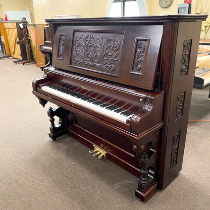 SOLD 1890 Schubert Mahogany Finish Commissioned Upright Piano