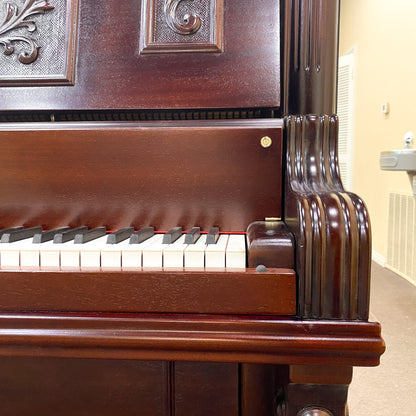 SOLD 1890 Schubert Mahogany Finish Commissioned Upright Piano