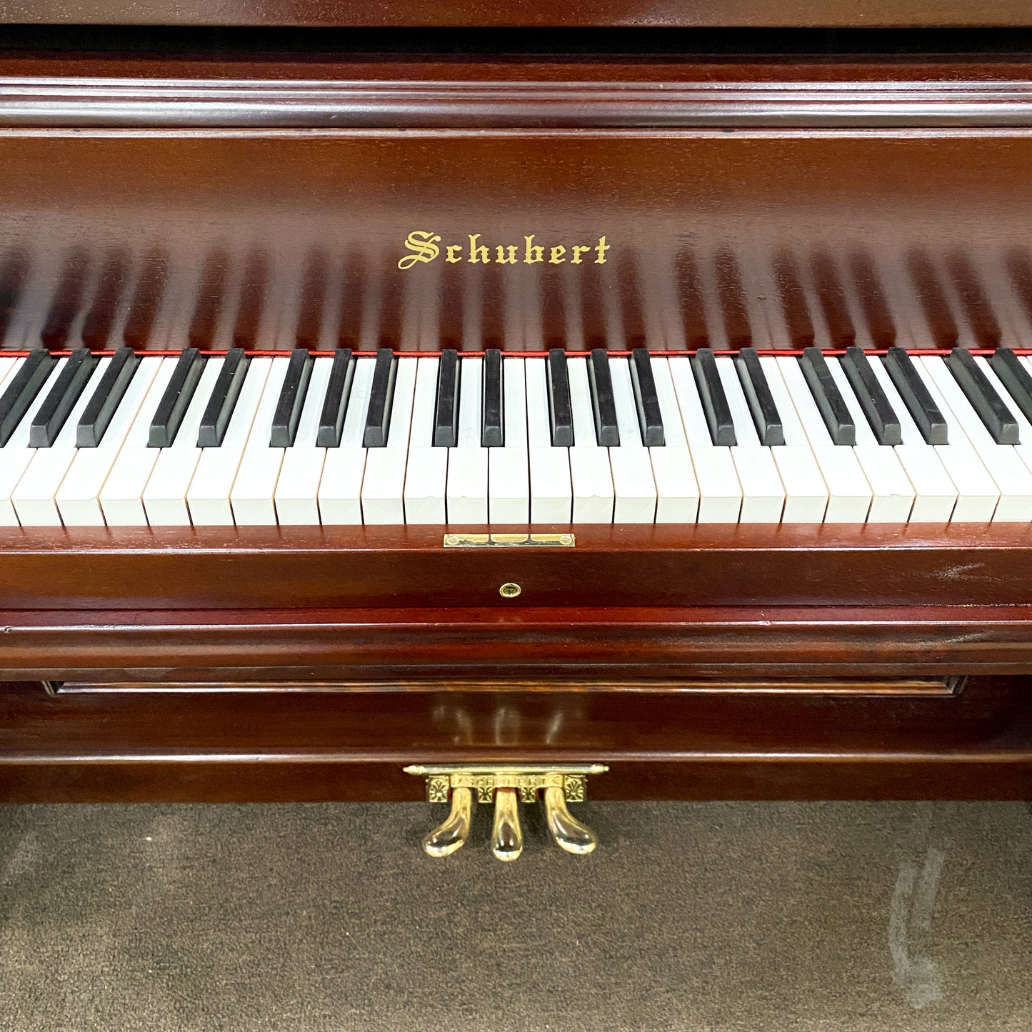 SOLD 1890 Schubert Mahogany Finish Commissioned Upright Piano