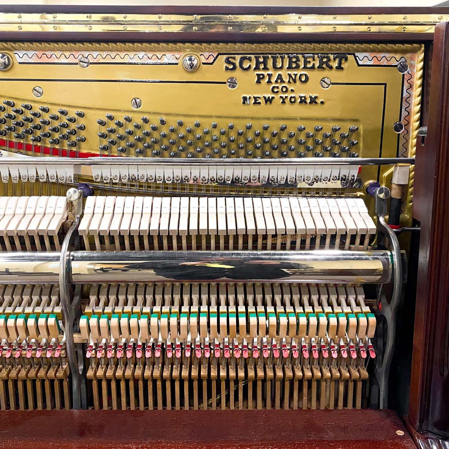 SOLD 1890 Schubert Mahogany Finish Commissioned Upright Piano