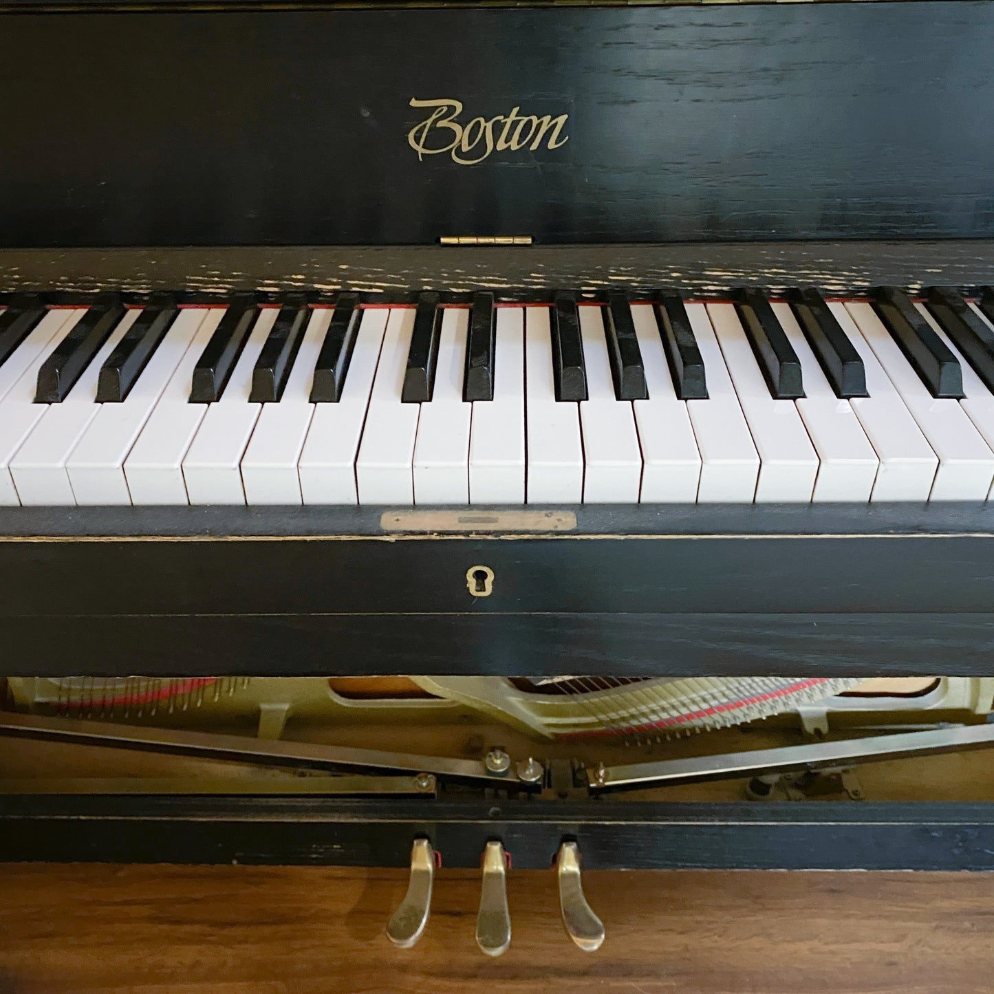 SOLD 1995 Boston 46" Satin Black Studio Piano