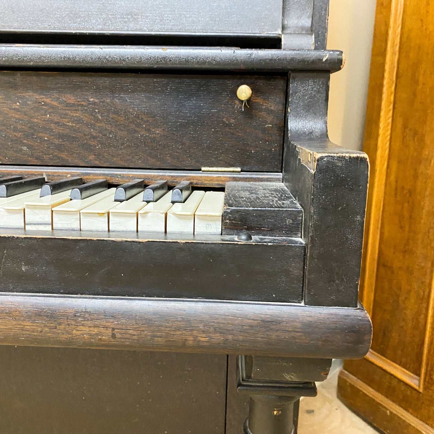 CURRENT SHOP WORK - 1911 Wellington Wood Finish Commissioned Upright Piano