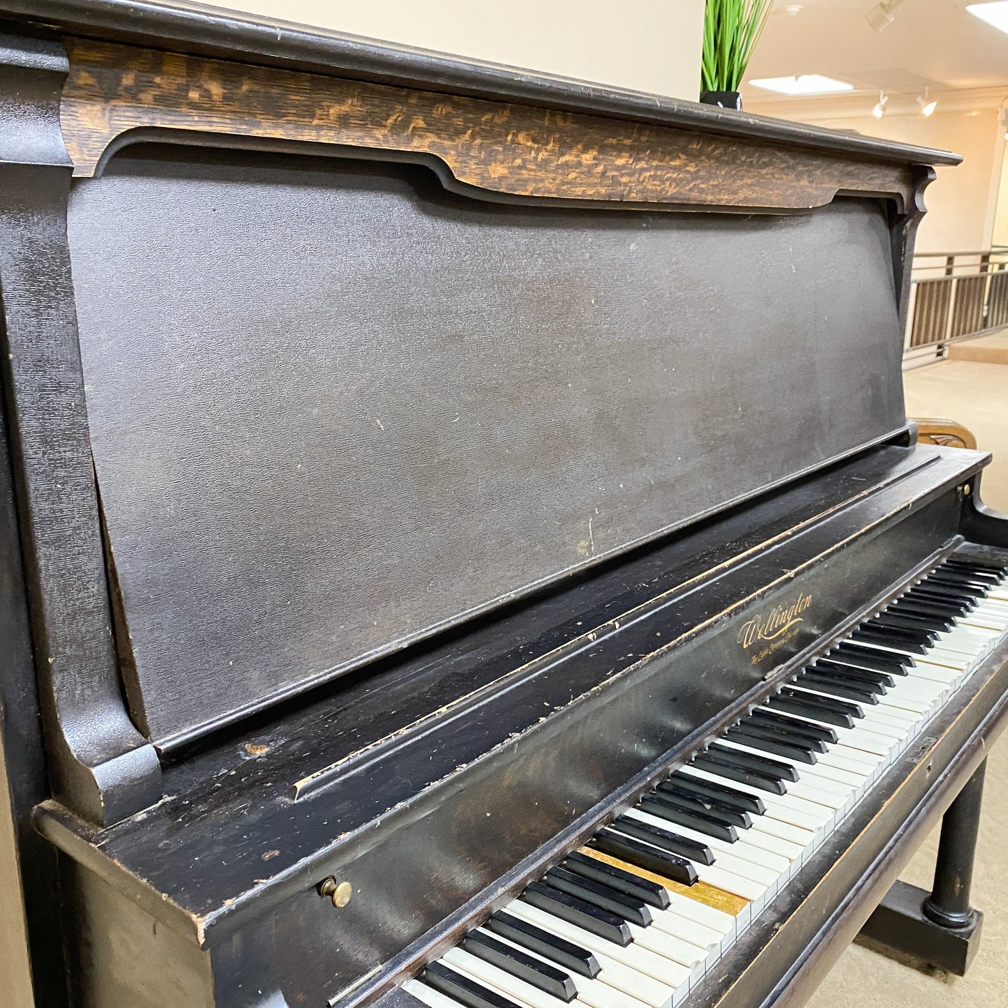 CURRENT SHOP WORK - 1911 Wellington Wood Finish Commissioned Upright Piano