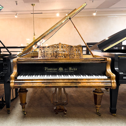 Unique 1880 Promberger & Sohn 6'10" Grand Piano - Vienese Action - Straight Strung - An Artifact of Piano History! - with Player