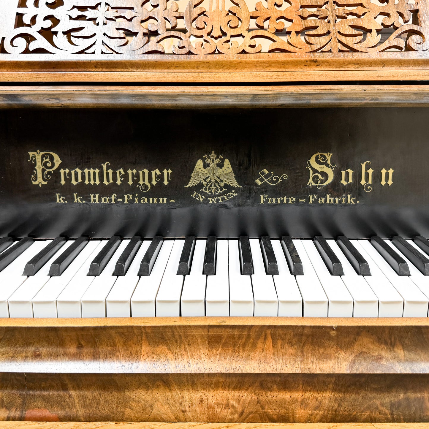 Unique 1880 Promberger & Sohn 6'10" Grand Piano - Vienese Action - Straight Strung - An Artifact of Piano History! - with Player