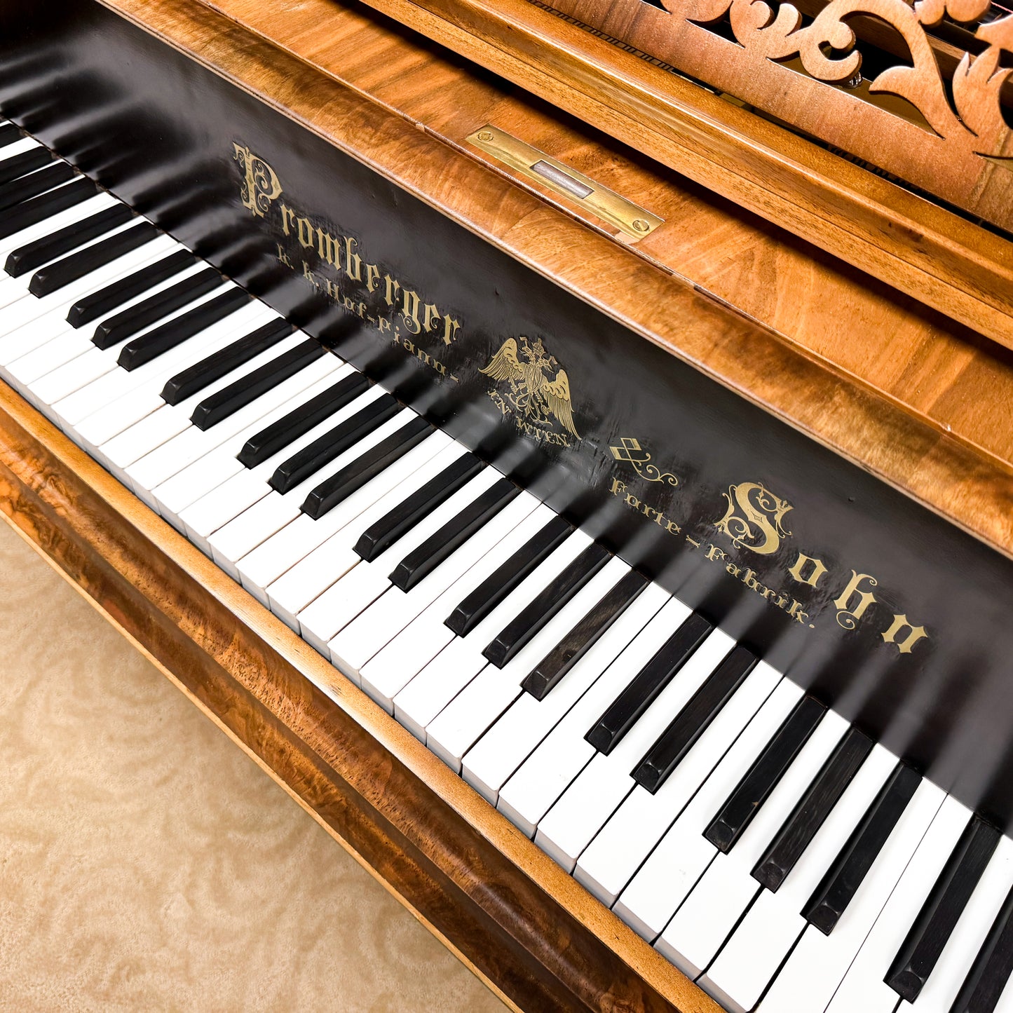 Unique 1880 Promberger & Sohn 6'10" Grand Piano - Vienese Action - Straight Strung - An Artifact of Piano History! - with Player