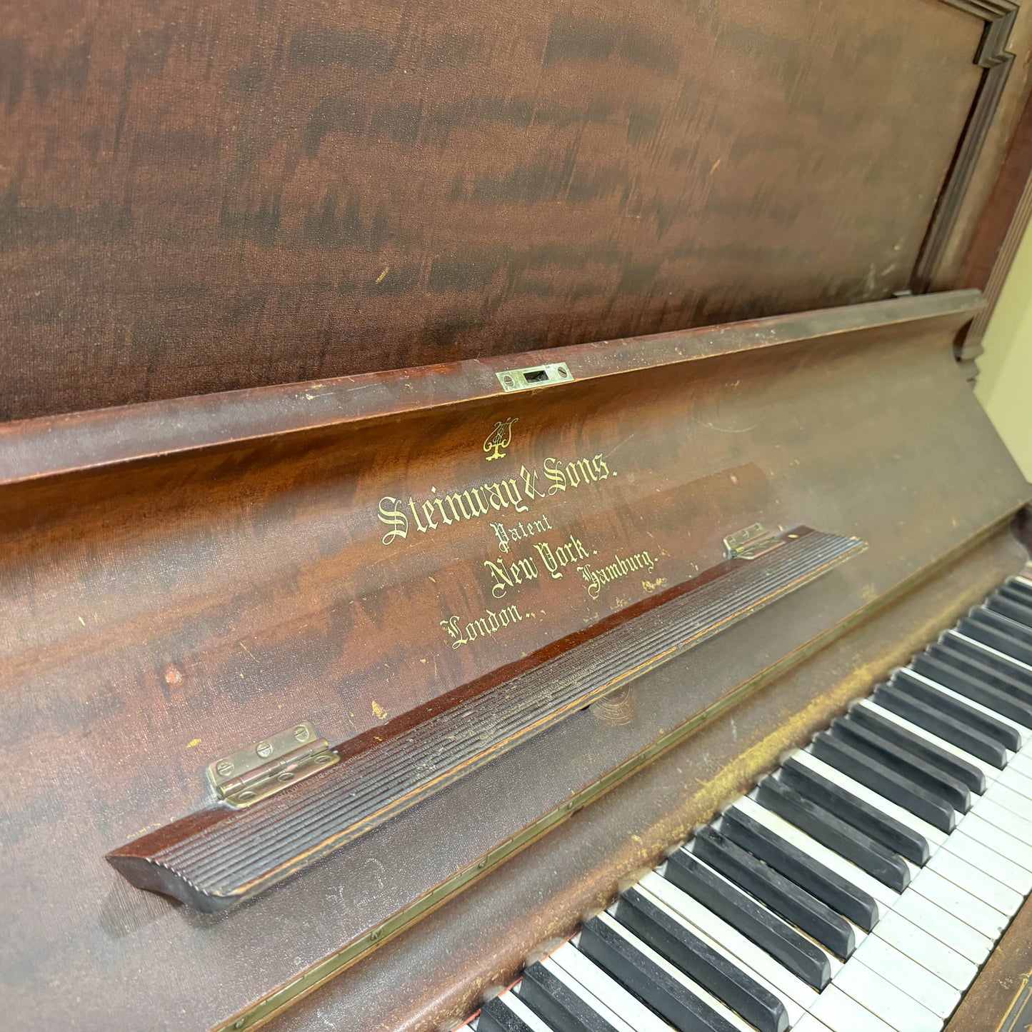 CURRENT SHOP WORK - 1908 Steinway Wood Finish Commissioned Upright Piano