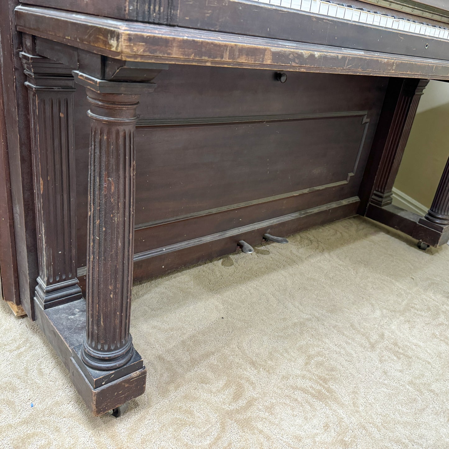 CURRENT SHOP WORK - 1908 Steinway Wood Finish Commissioned Upright Piano