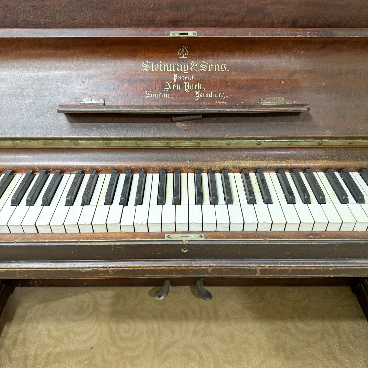 CURRENT SHOP WORK - 1908 Steinway Wood Finish Commissioned Upright Piano