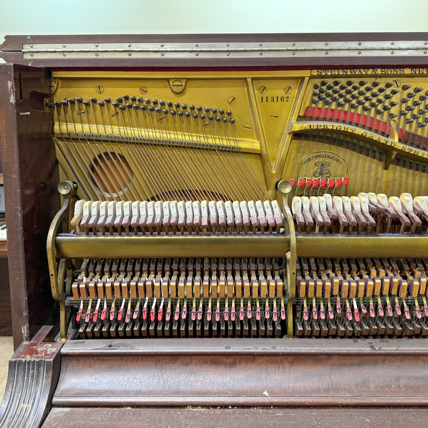 CURRENT SHOP WORK - 1908 Steinway Wood Finish Commissioned Upright Piano