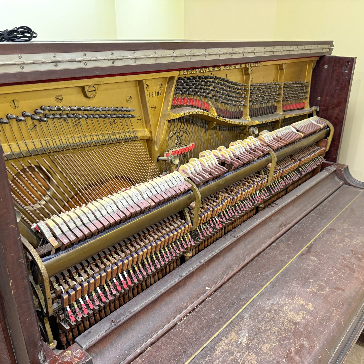 CURRENT SHOP WORK - 1908 Steinway Wood Finish Commissioned Upright Piano