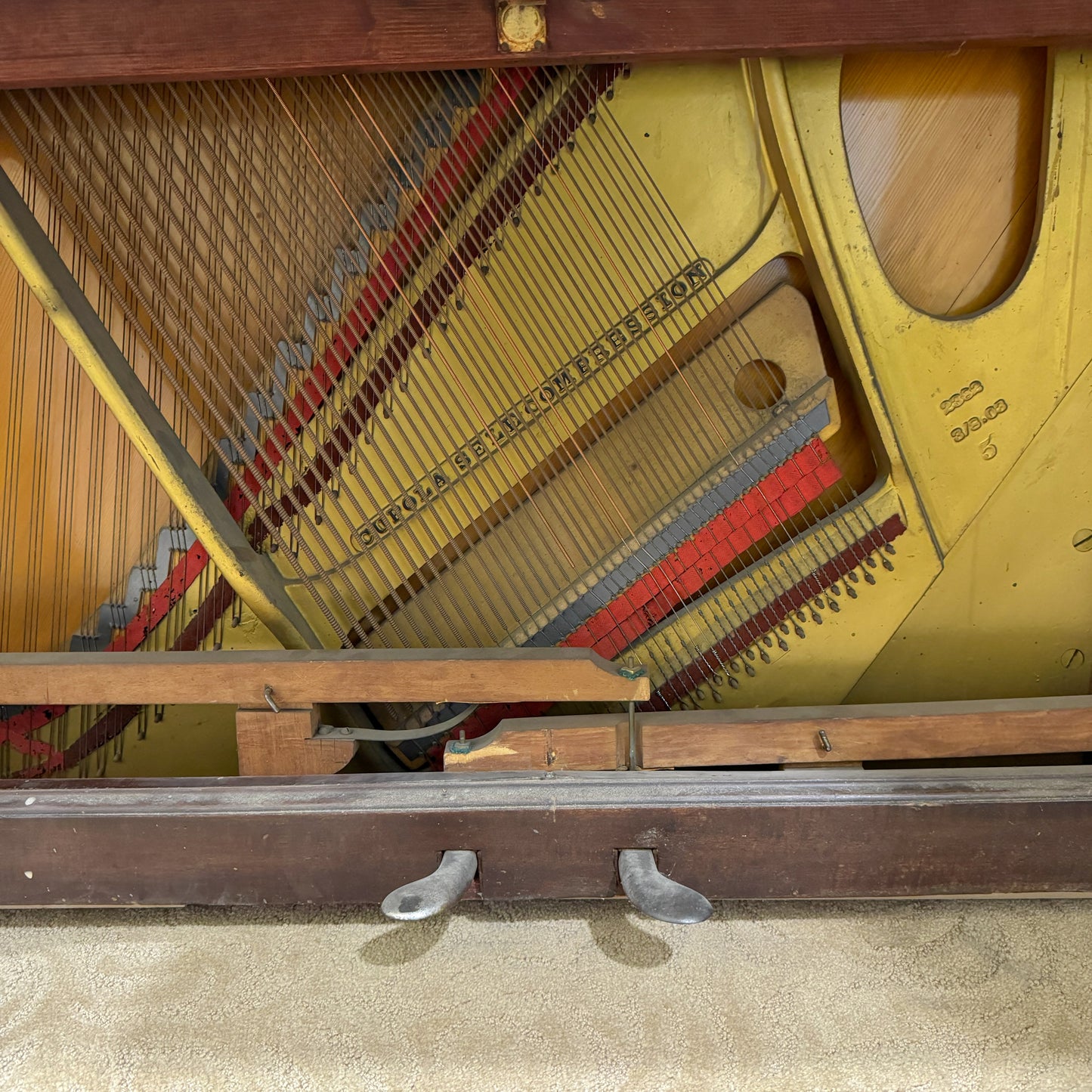 CURRENT SHOP WORK - 1908 Steinway Wood Finish Commissioned Upright Piano