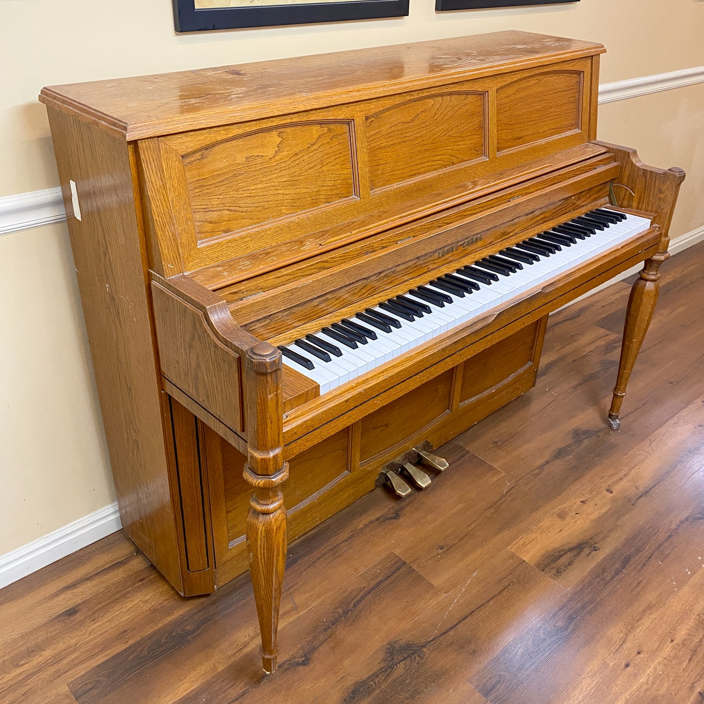 SOLD 1988 Young Chang Wood Finish Console Piano