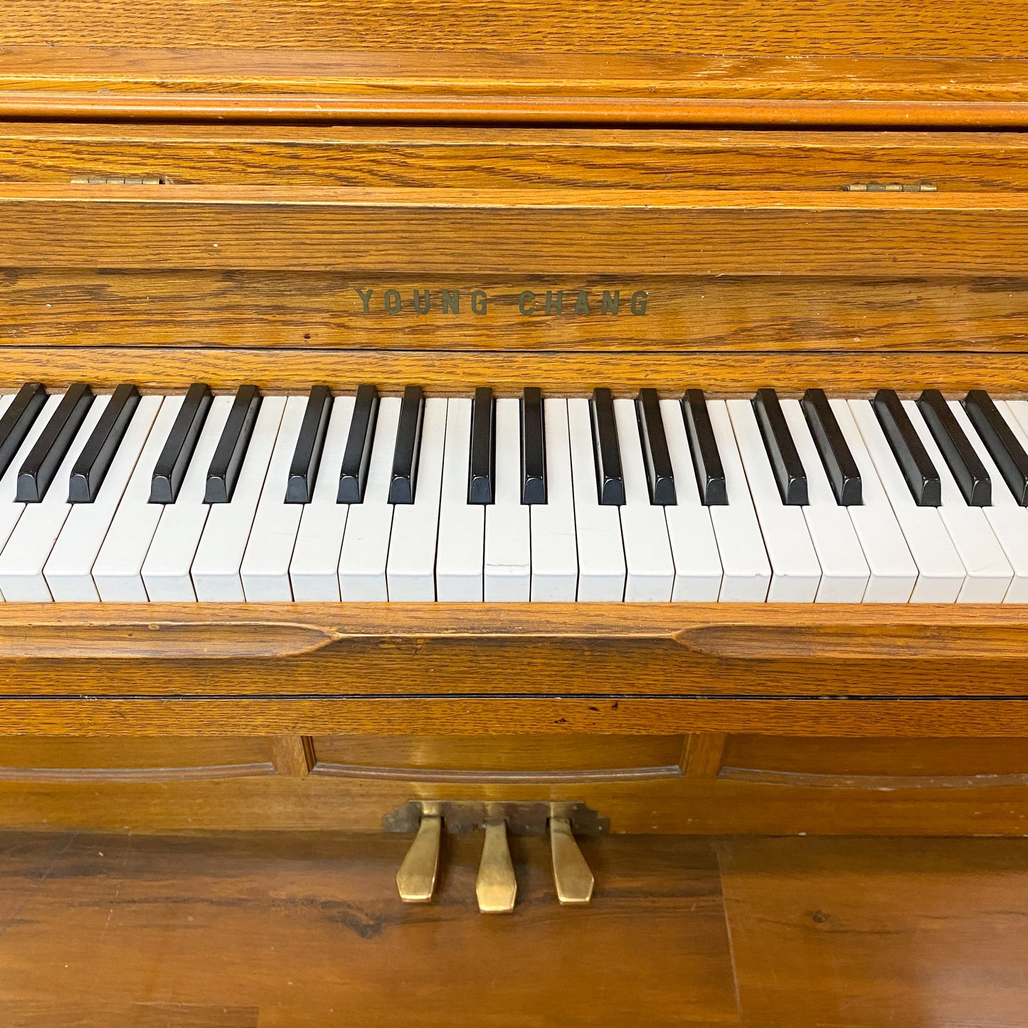 SOLD 1988 Young Chang Wood Finish Console Piano