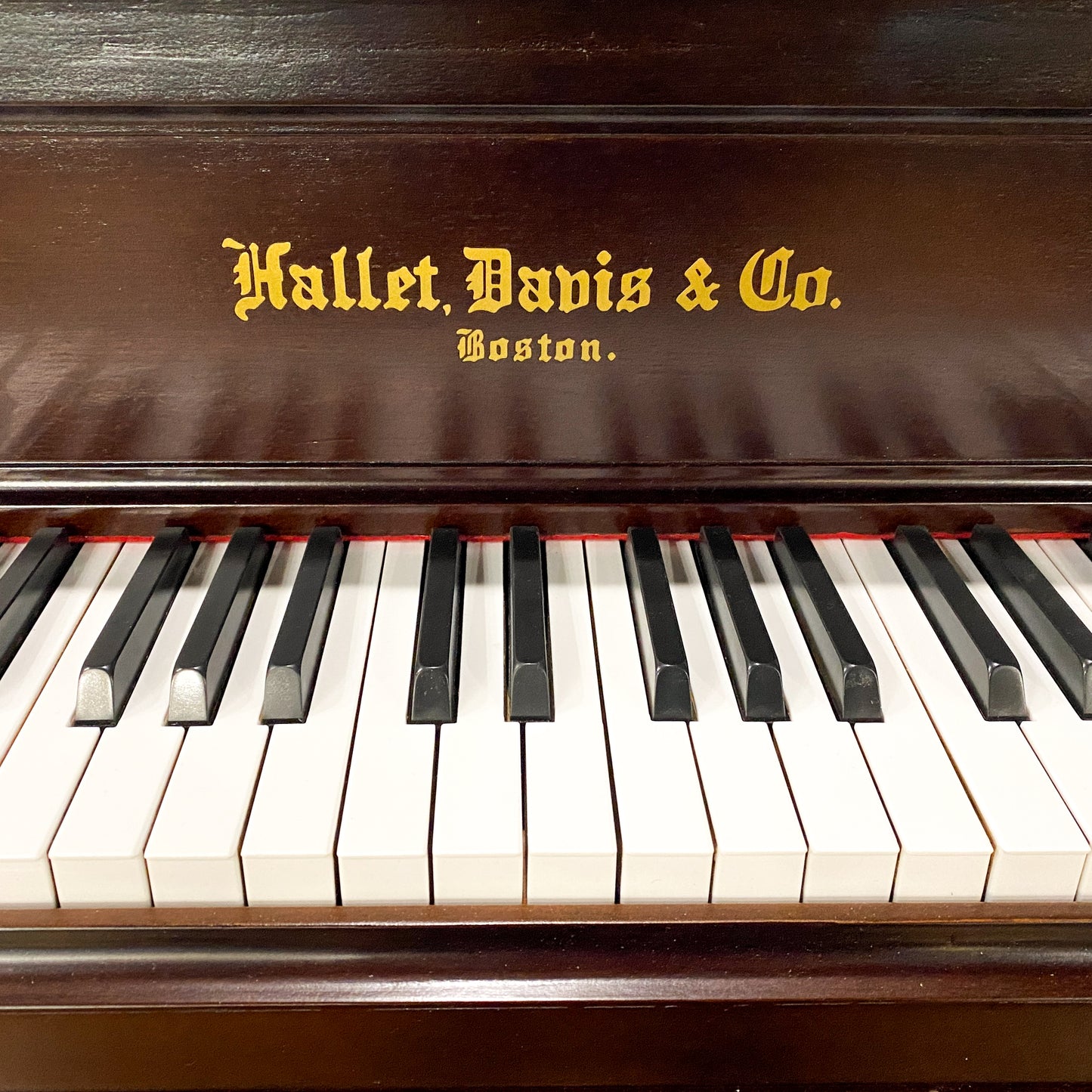 1885 Hallet Davis Black Grand Piano with QRS Digital Player System