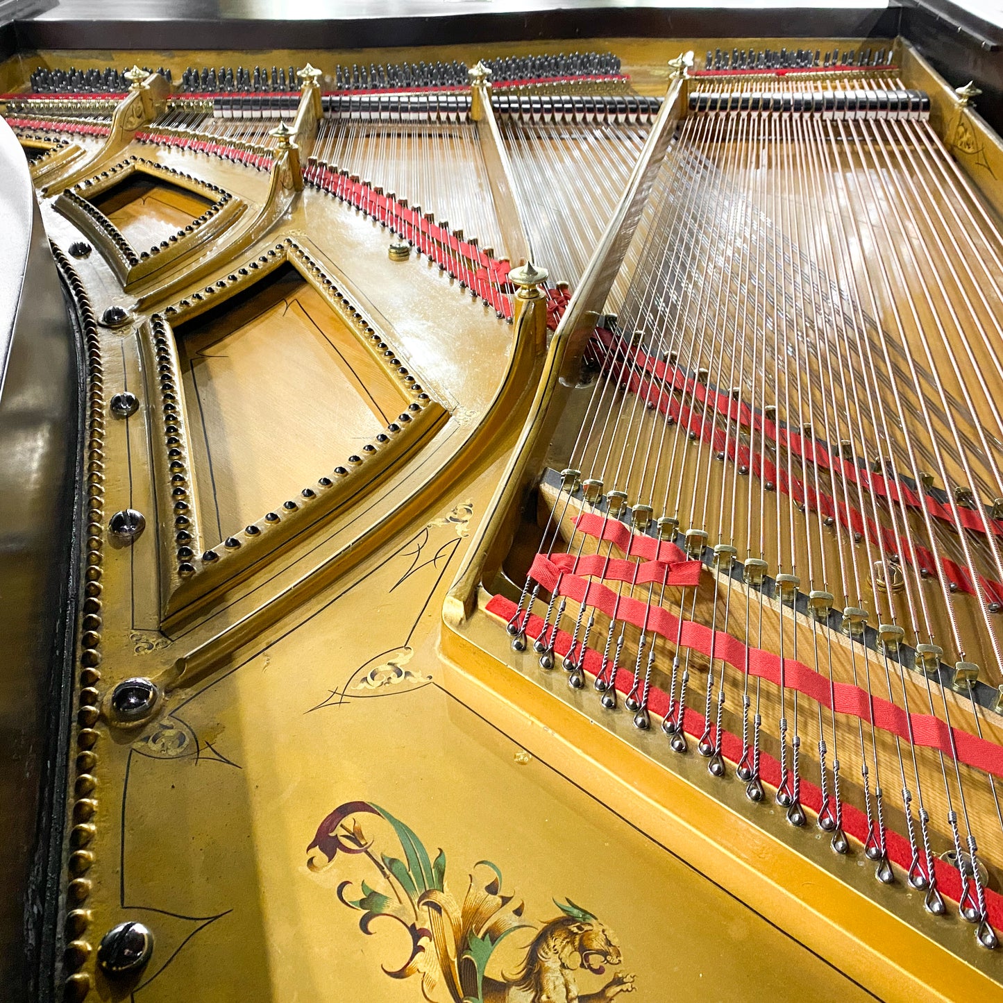 1885 Hallet Davis Black Grand Piano with QRS Digital Player System