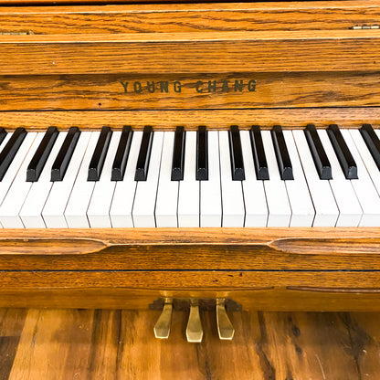 SOLD 1988 Young Chang Wood Finish Console Piano