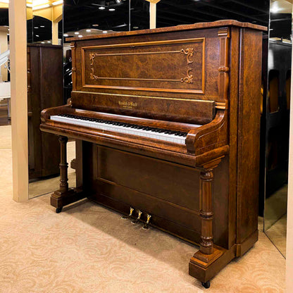 1905 Kranich & Bach 54" Walnut Wood Finish Upright Piano - with QRS Self Playing System