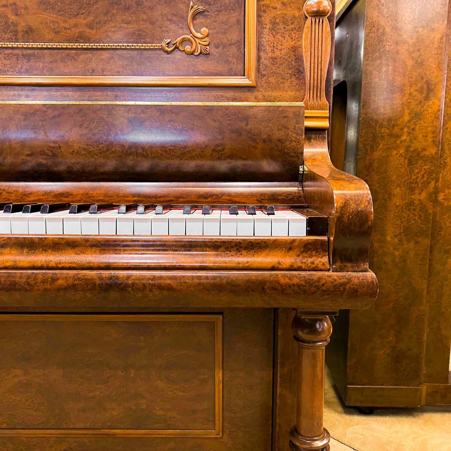 1905 Kranich & Bach 54" Walnut Wood Finish Upright Piano - with QRS Self Playing System