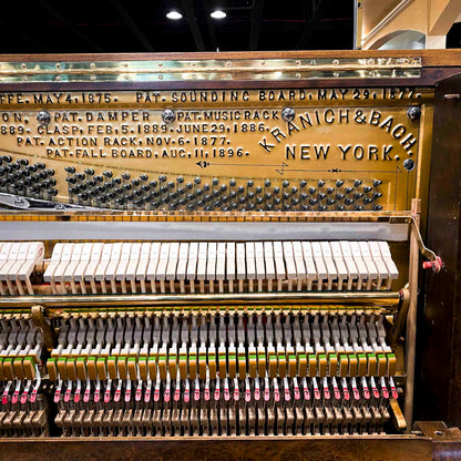 1905 Kranich & Bach 54" Walnut Wood Finish Upright Piano - with QRS Self Playing System