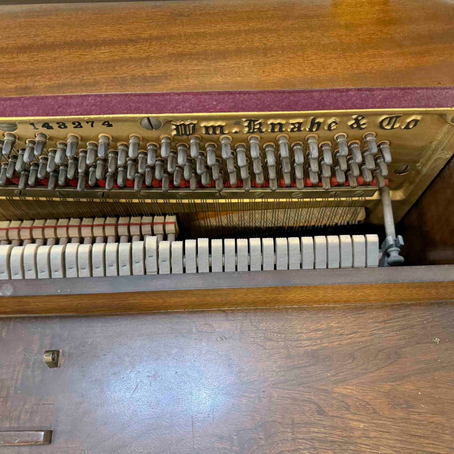 SOLD 1949 Knabe 40" Wood Finish Commissioned Spinet Piano