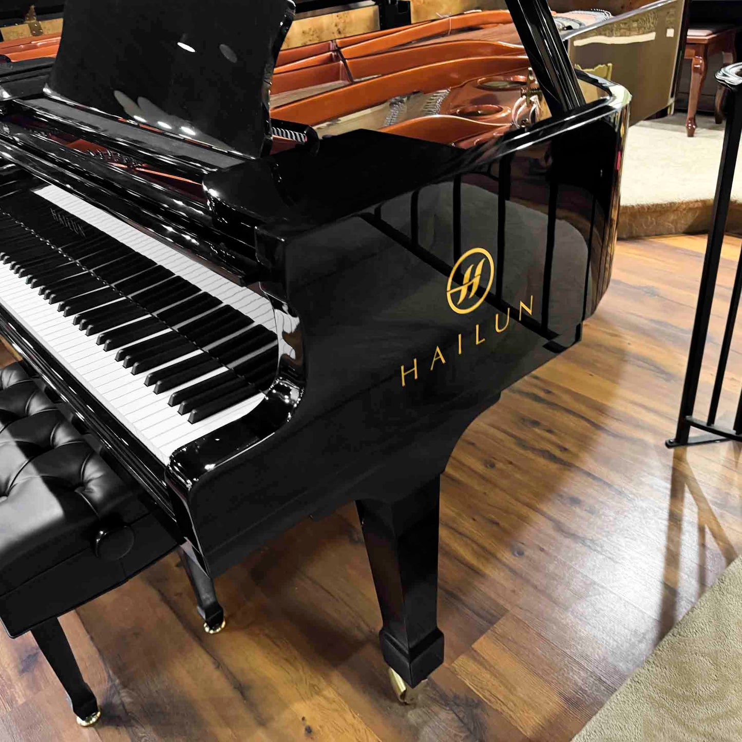 Hailun 218 7'2" Polished Black Grand Piano with Self Playing System